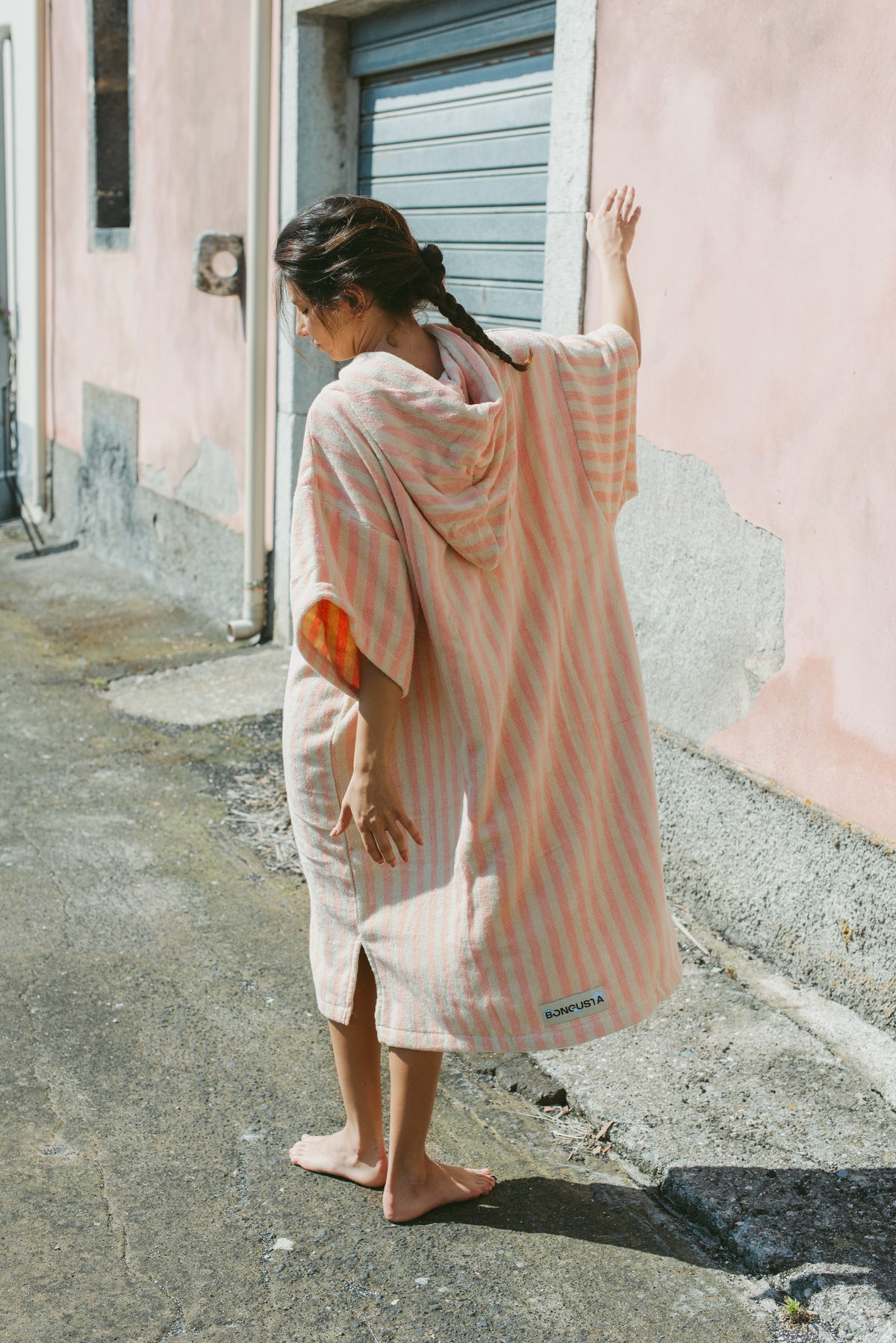Naram Poncho, tropical & creme
