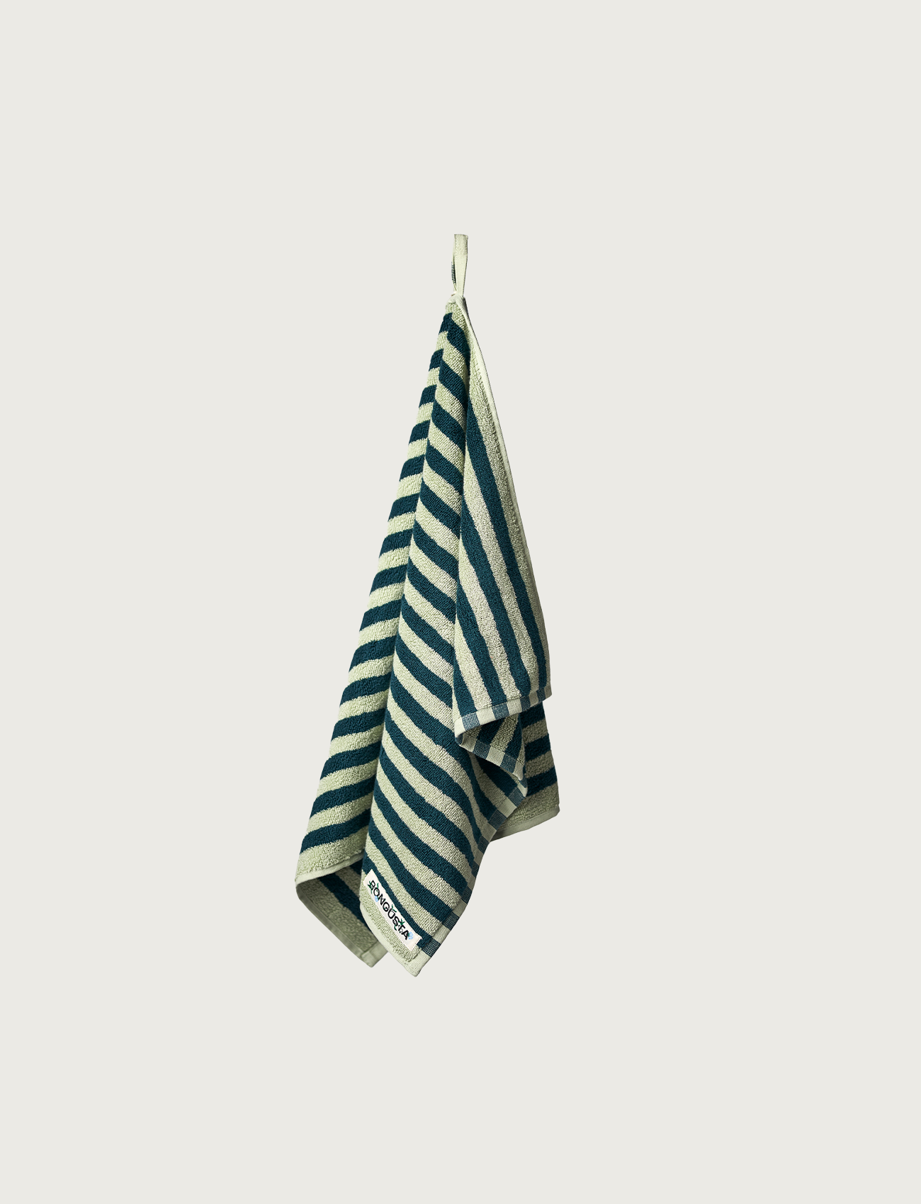 Naram Towels, sea foam & deep teal