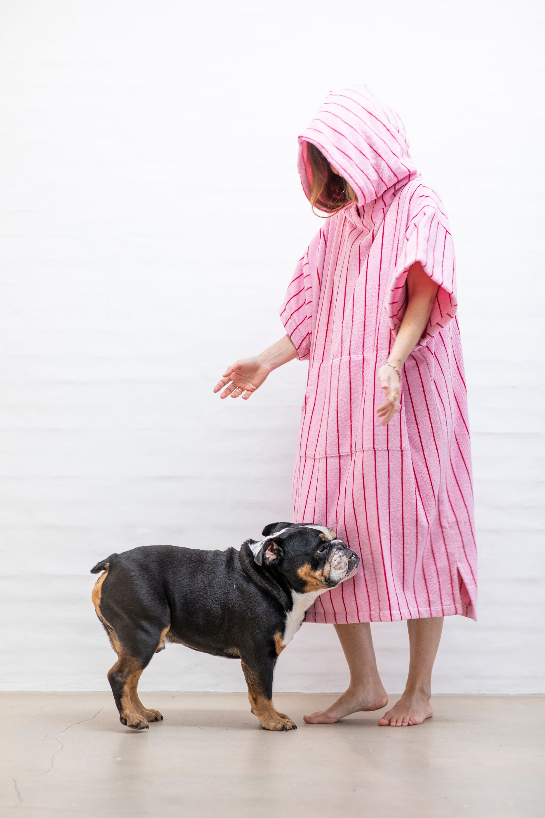 Naram Poncho, baby pink & ski patrol