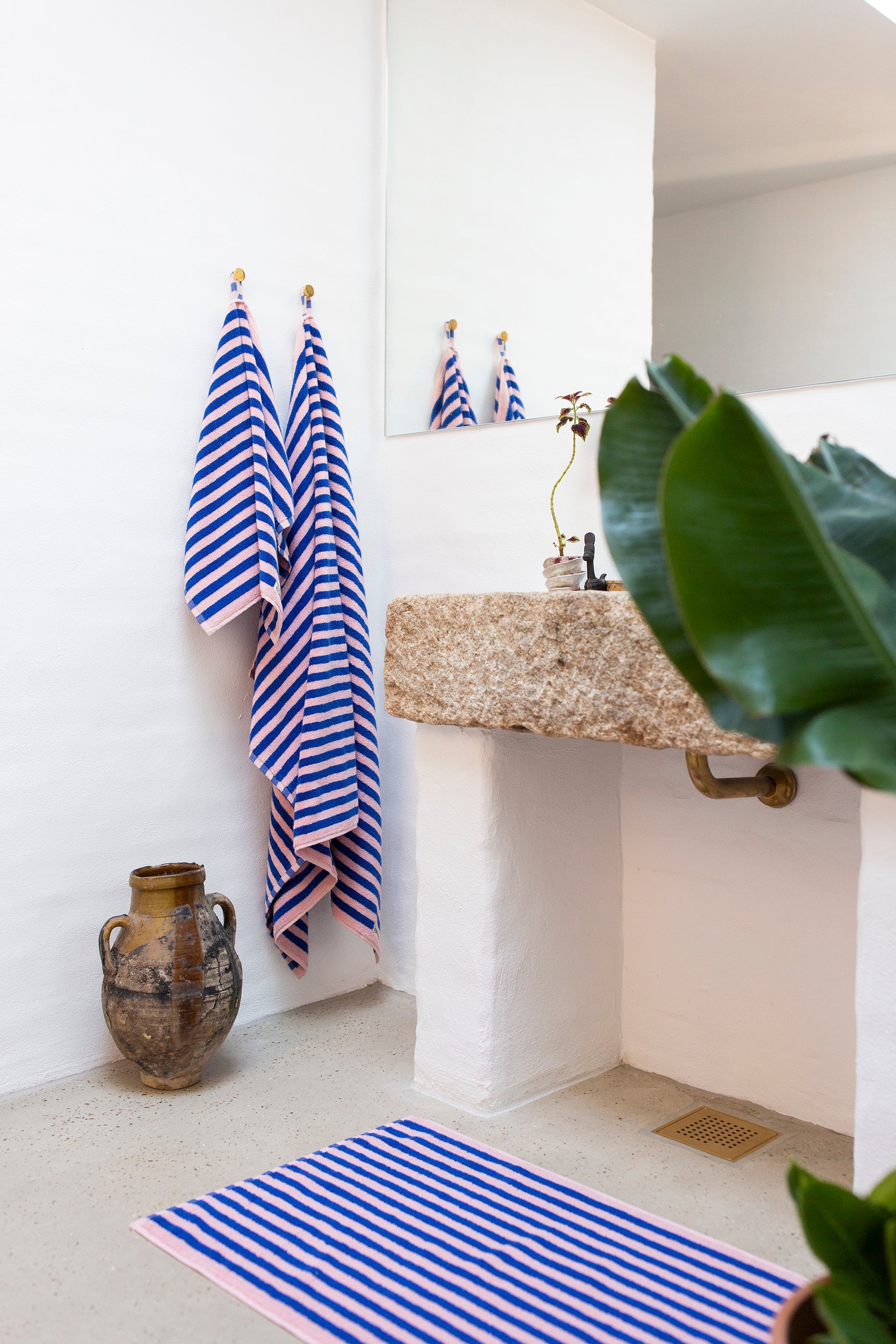 Naram Towels, dazzling blue & rose
