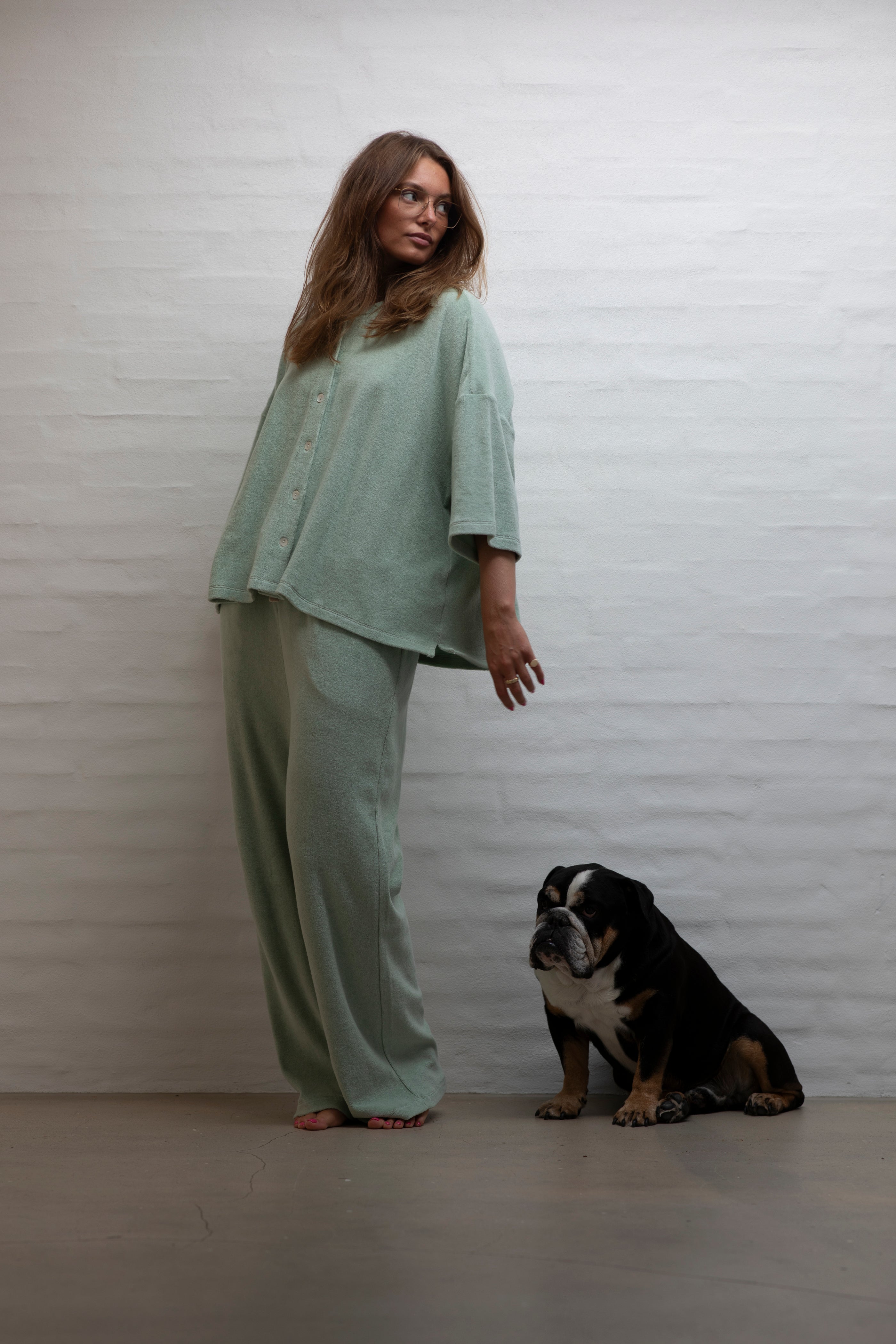 Naram Oversized Shirt, silver sage