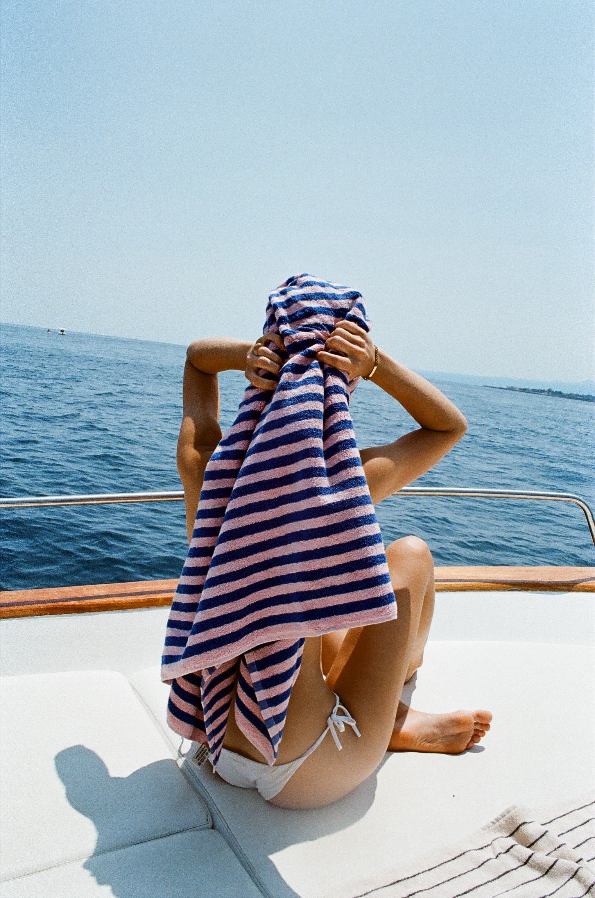Naram Towels, dazzling blue & rose
