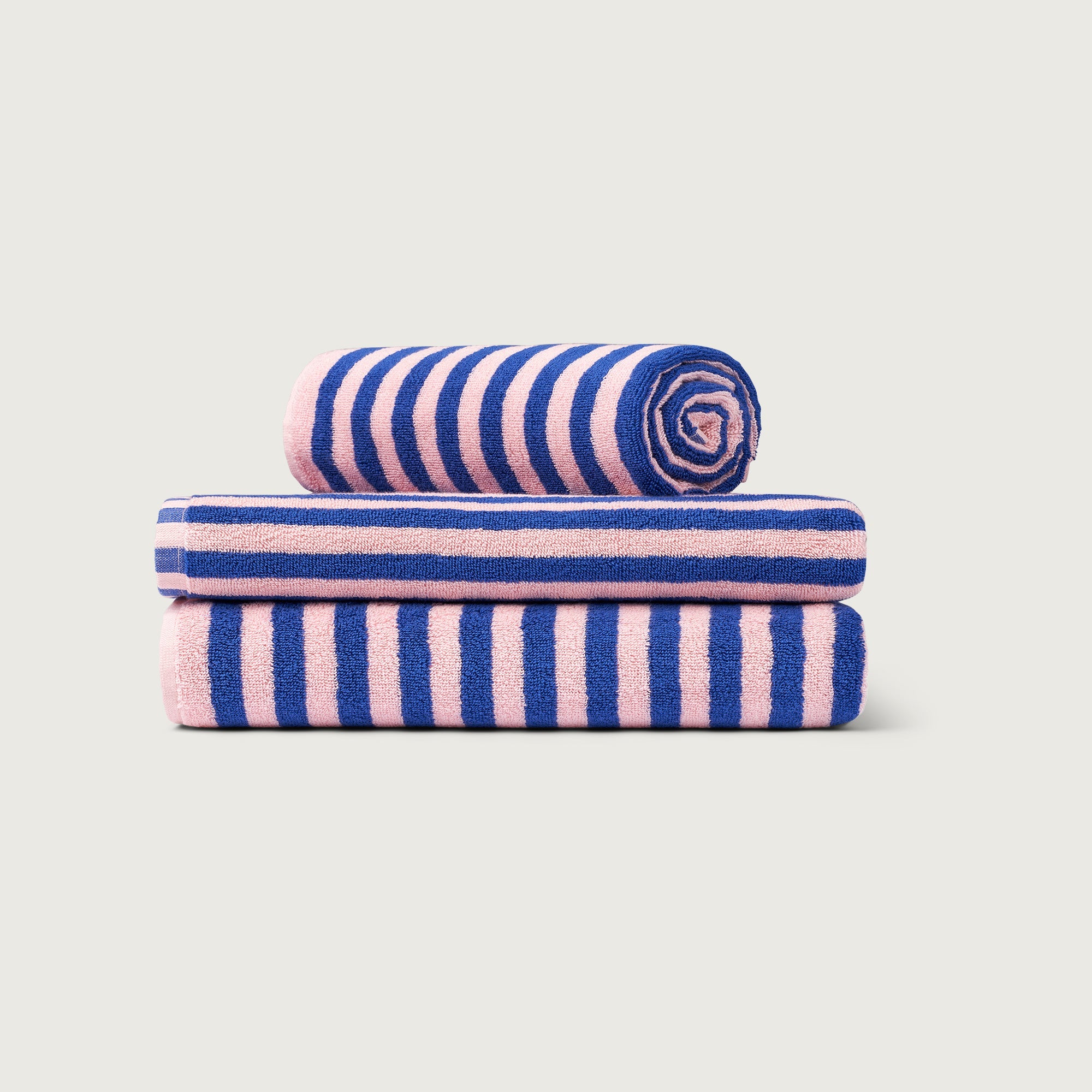 Naram Towels, dazzling blue & rose