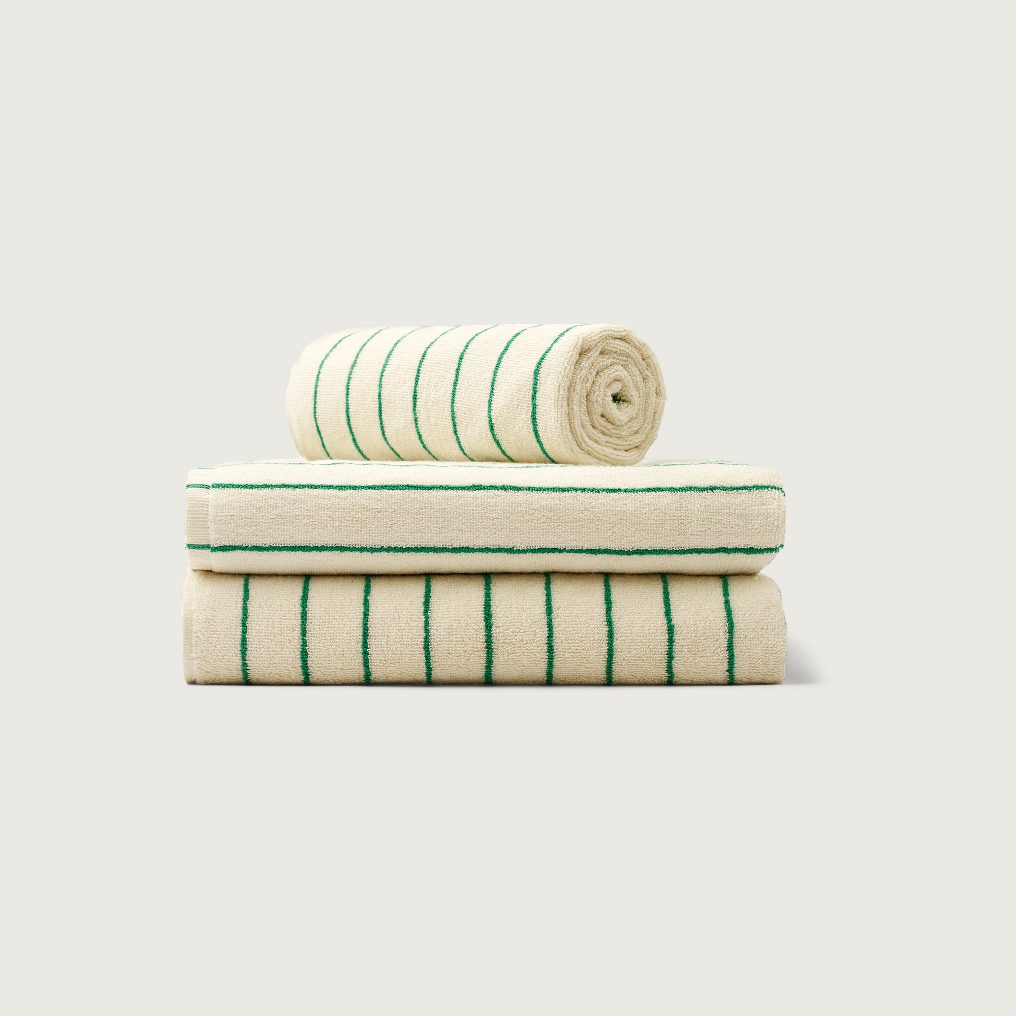 Naram Towels, pure white & grass