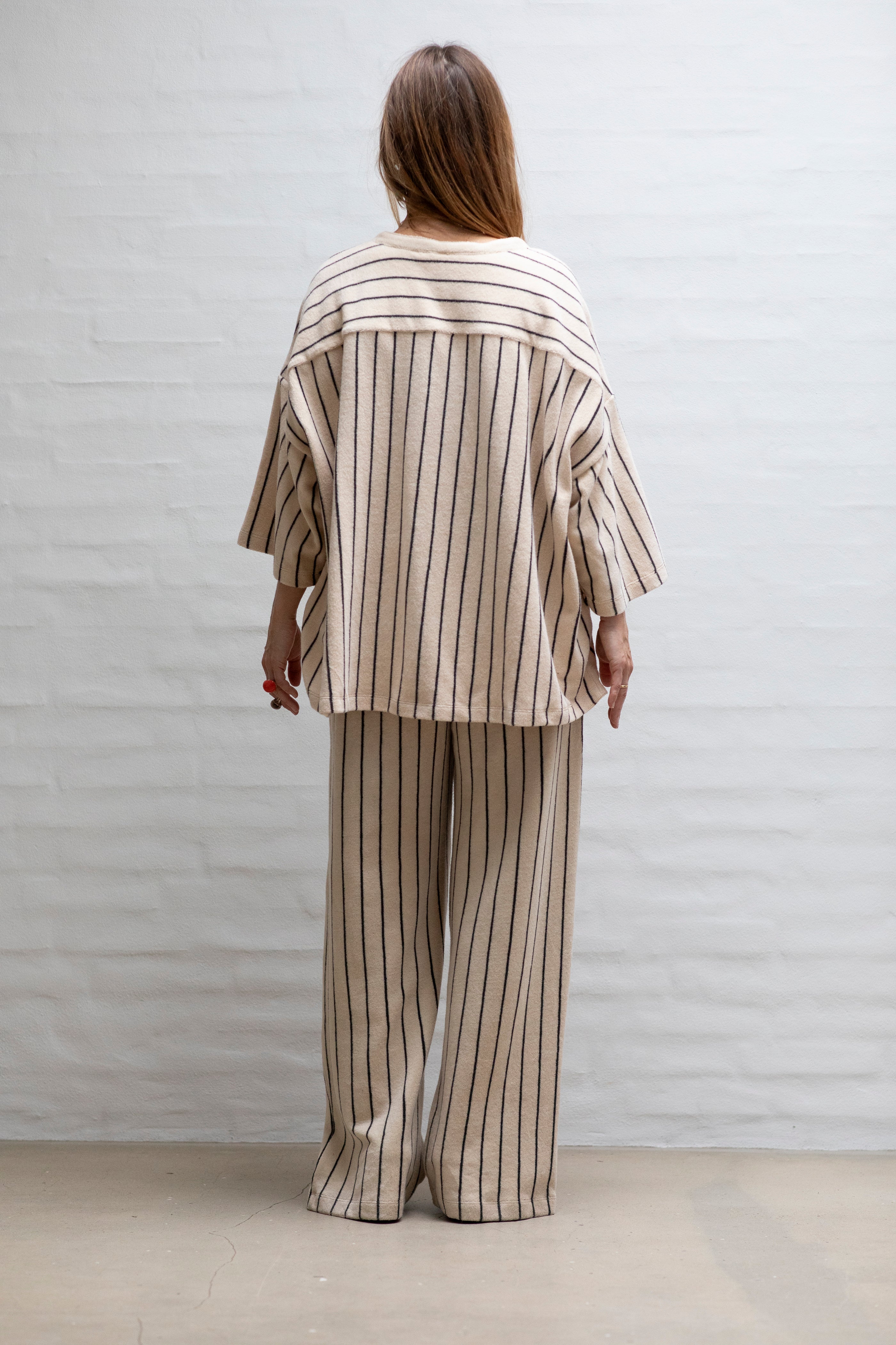 Naram Oversized Shirt, creme & ink