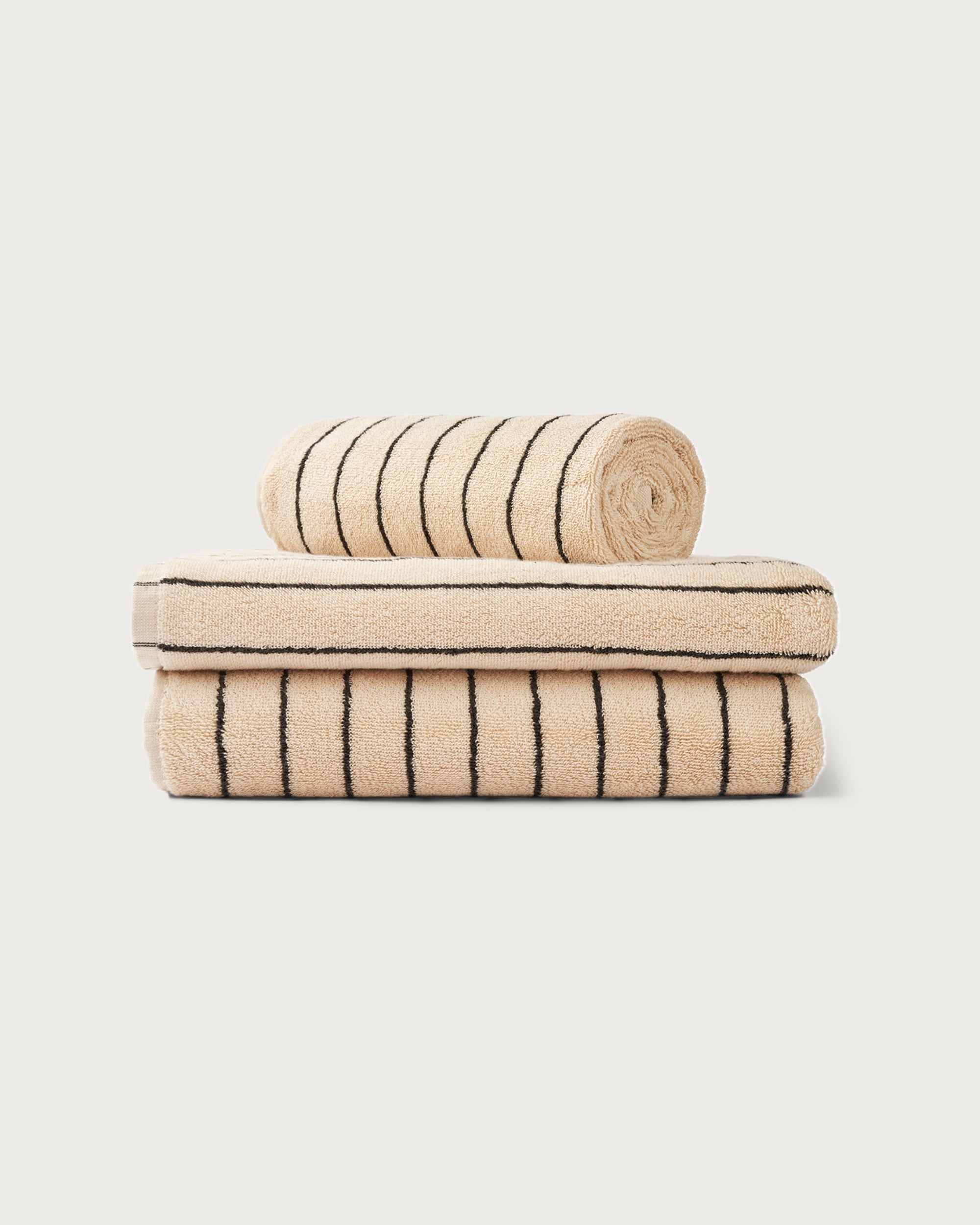 Naram Towels, creme & ink