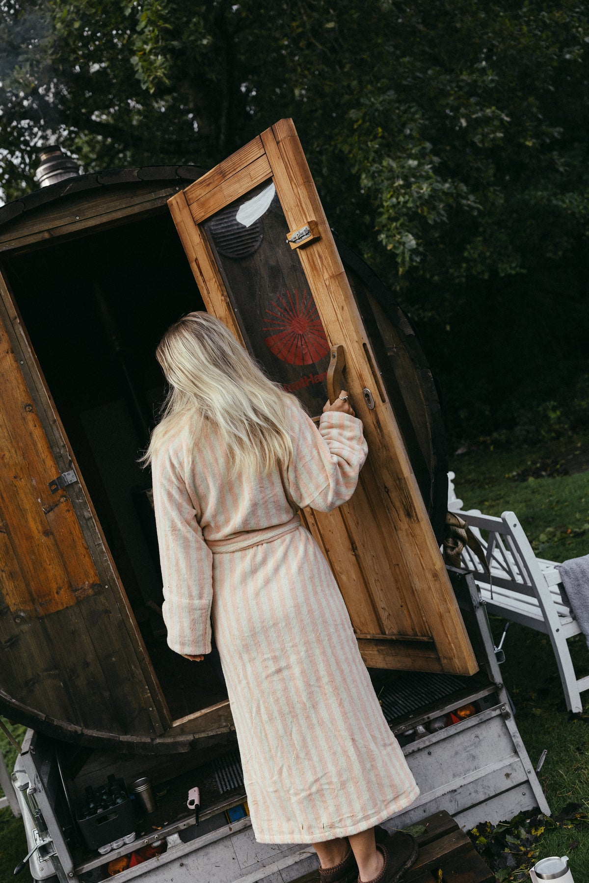 Naram Bathrobe, tropical & creme