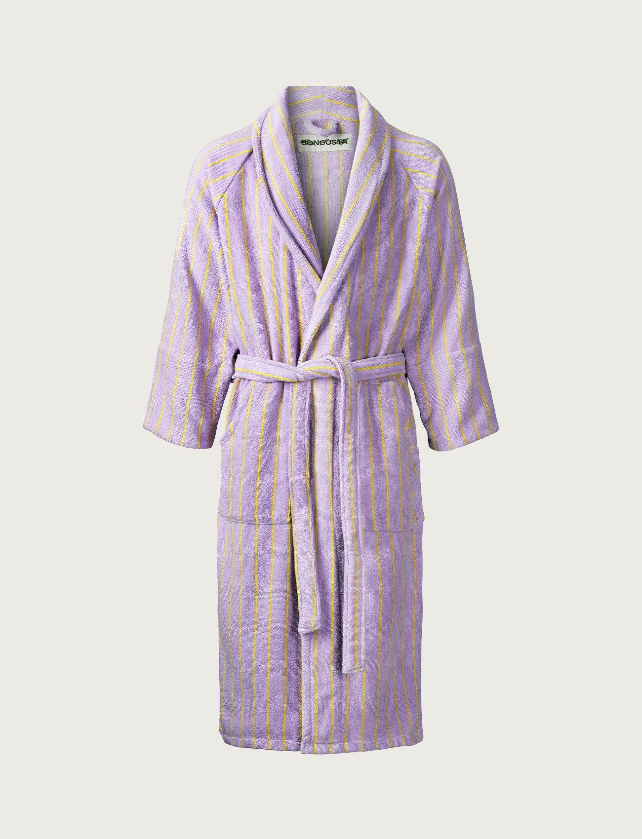 Naram Bathrobe, lilac & neon yellow