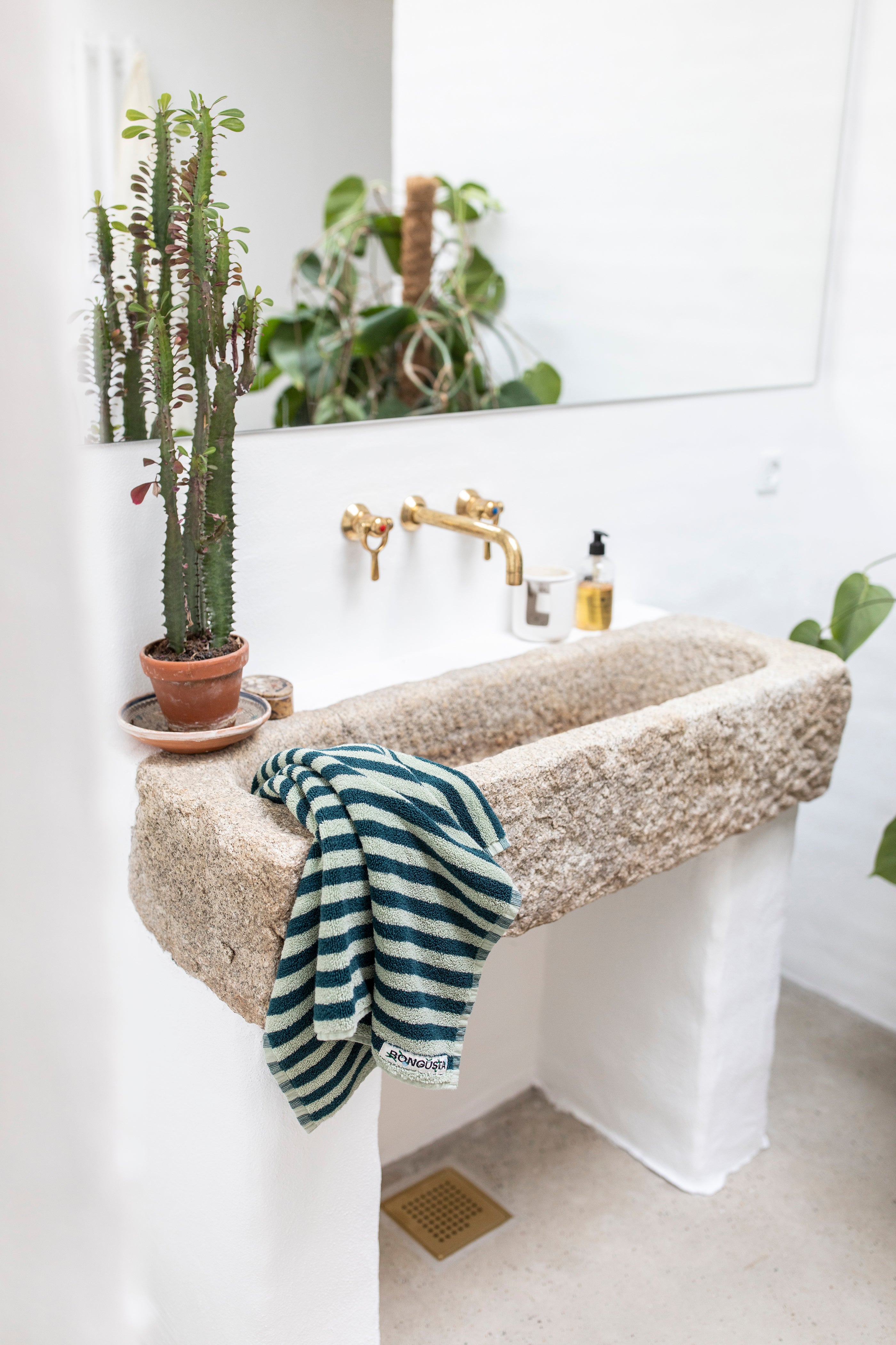 Naram Towels, sea foam & deep teal