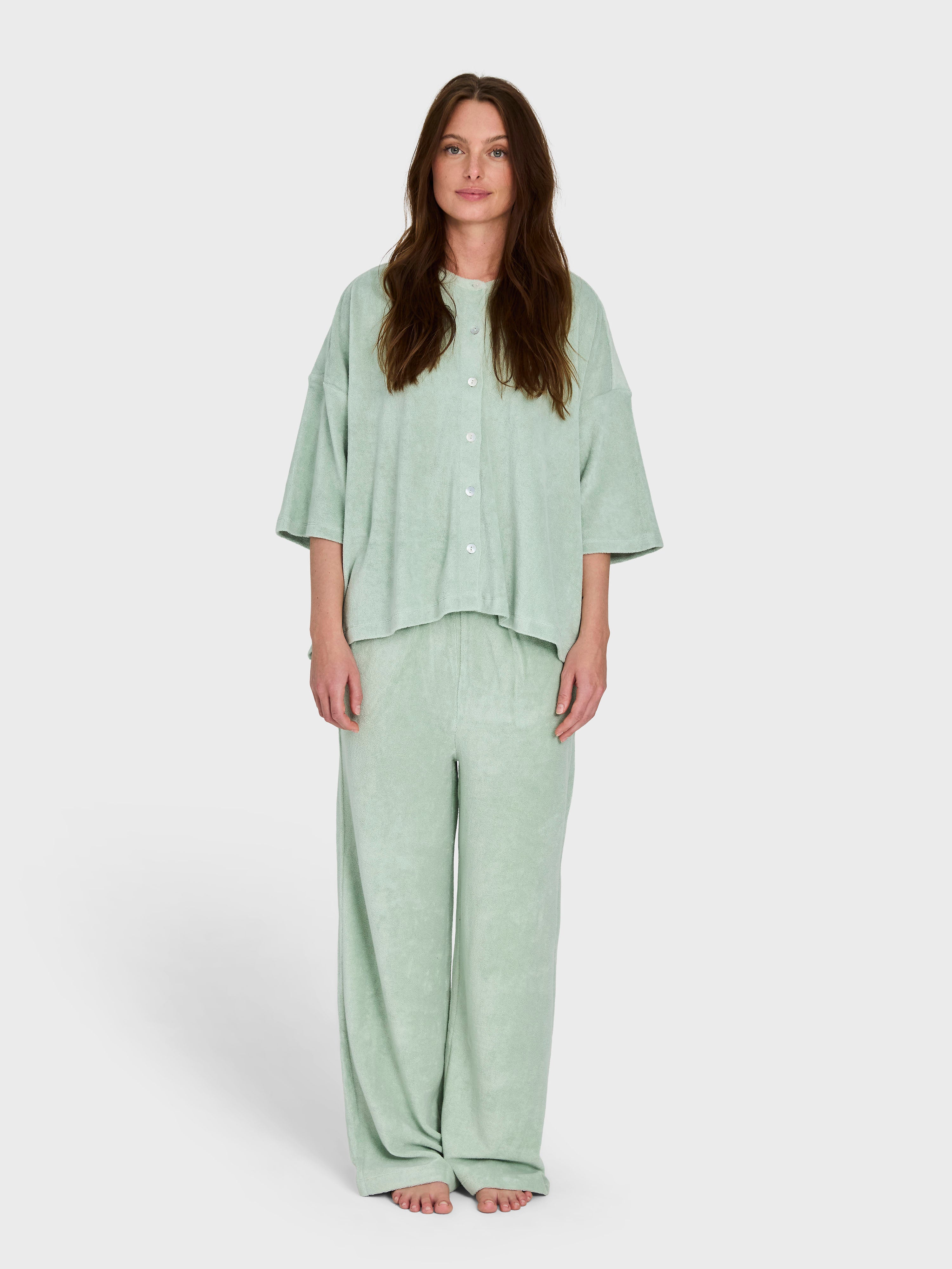 Naram Oversized Shirt, pure white & grass